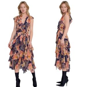 Le Superbe Major Flirt Pettys Wildflowers Dress Size 4 MSRP $495